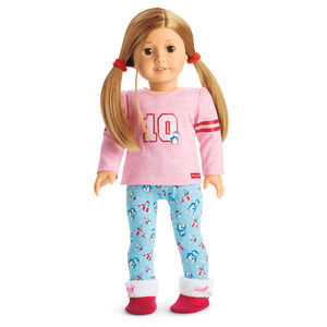 EUC American Girl Doll Holiday Penguin PJs Set 2016
